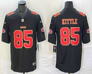 Mens San Francisco 49ers #85 George Kittle Black Red Fashion Vapor Limited Stitched Jersey->san francisco 49ers->NFL Jersey